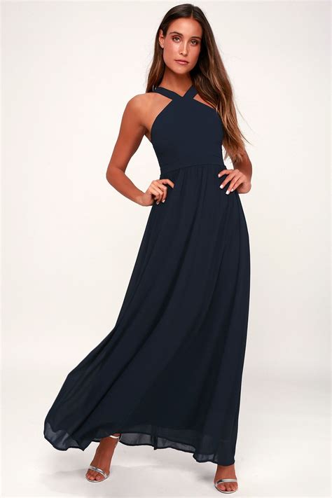 navy blue maxi dress women.